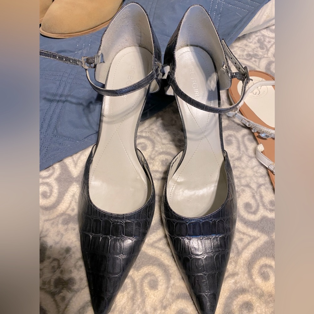BCBG Girls with Ankle Strap, black leather